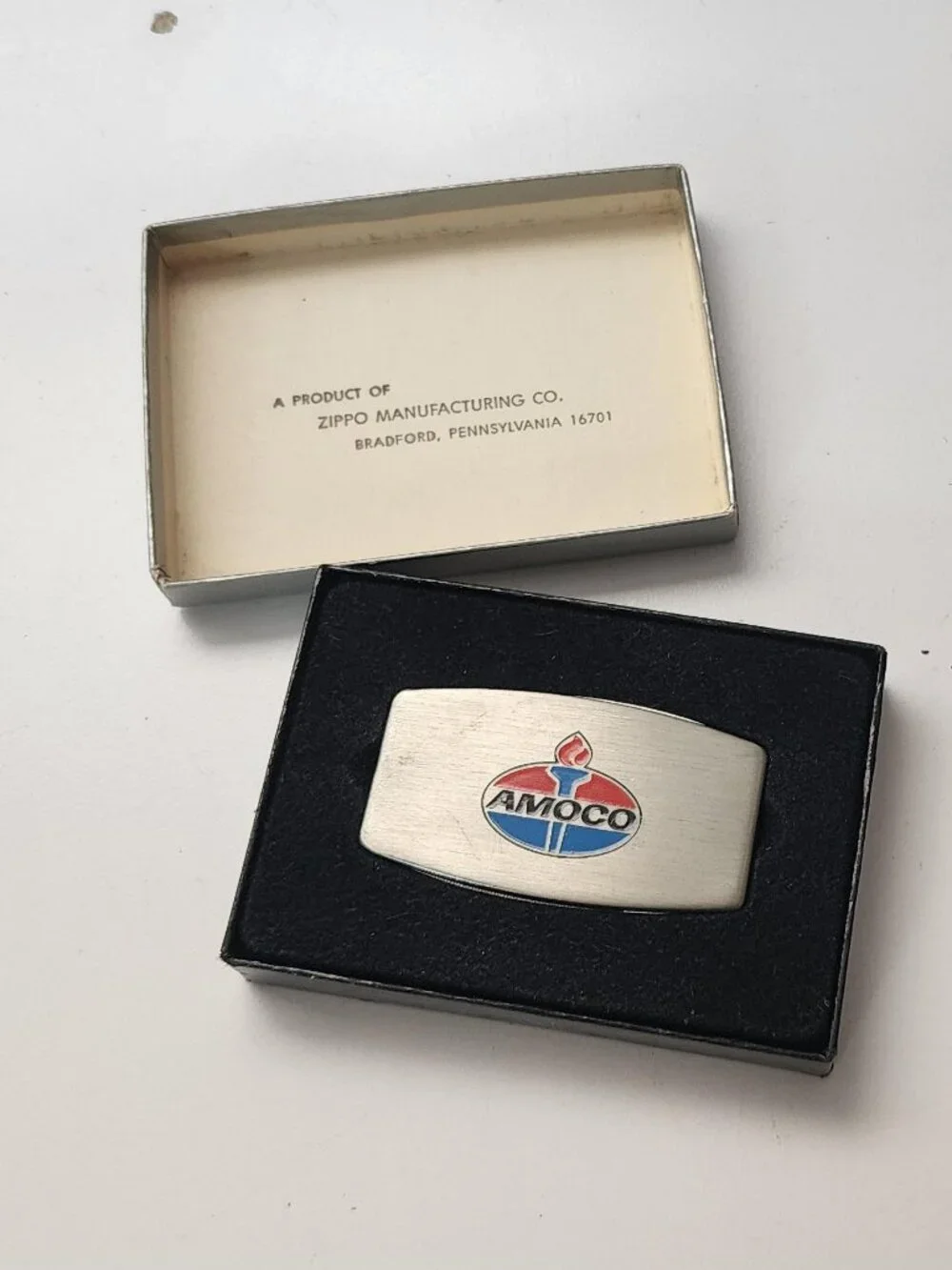 Rare Vintage Amoco Zippo Money Clip Knife